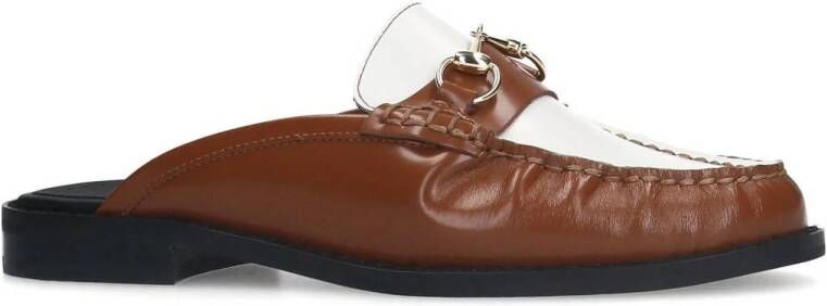 Manfield leren muiltjes cognac