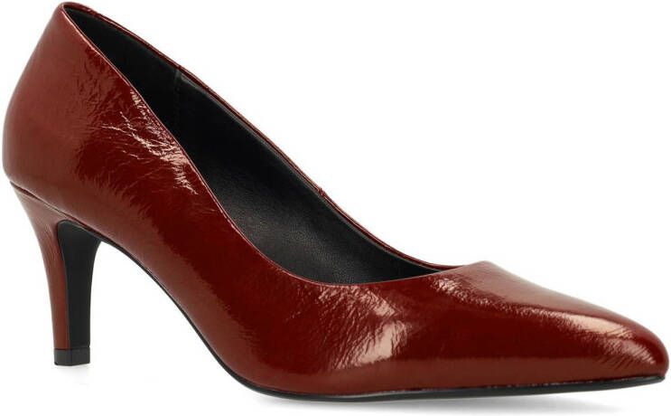 Manfield leren pumps donkerrood