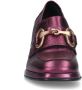 Manfield Dames Paarse leren gesloten pumps met goudkleurige details - Thumbnail 1