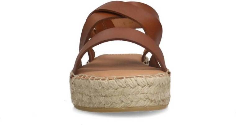 Manfield leren sandalen bruin