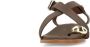 Manfield Dames Bruine leren sandalen met goudkleurig detail - Thumbnail 5