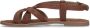 Manfield Dames Gevlochten cognac sandalen - Thumbnail 3