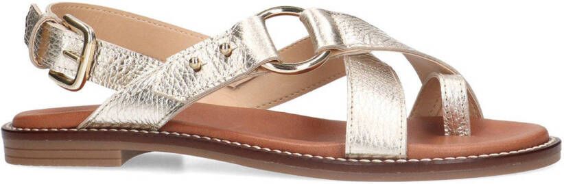 Manfield leren sandalen goud