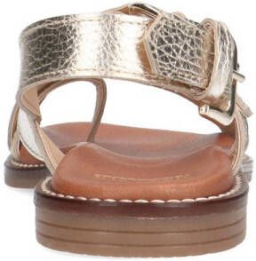 Manfield leren sandalen goud