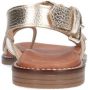 Manfield Dames Goudkleurige leren sandalen - Thumbnail 3