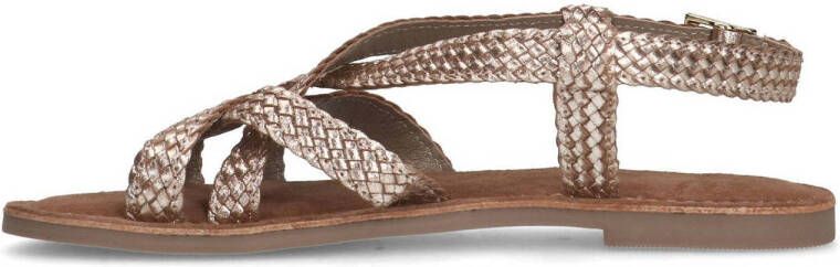 Manfield leren sandalen goud