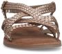 Manfield Dames Gevlochten gouden sandalen - Thumbnail 4