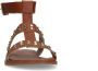 Manfield Dames Cognac leren sandalen met studs - Thumbnail 2