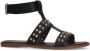 Manfield Dames Zwarte leren sandalen met studs - Thumbnail 4