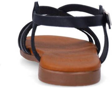 Manfield leren sandalen zwart