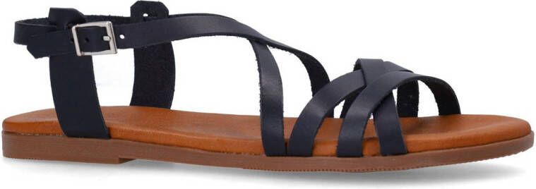 Manfield leren sandalen zwart
