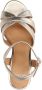 Manfield Dames Goudkleurige leren sandalen met hak - Thumbnail 3