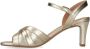 Manfield Dames Goudkleurige leren sandalen met hak - Thumbnail 3