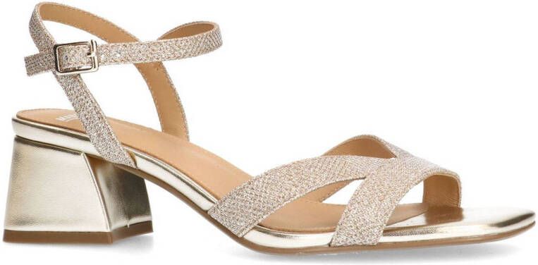 Manfield leren sandalettes goud