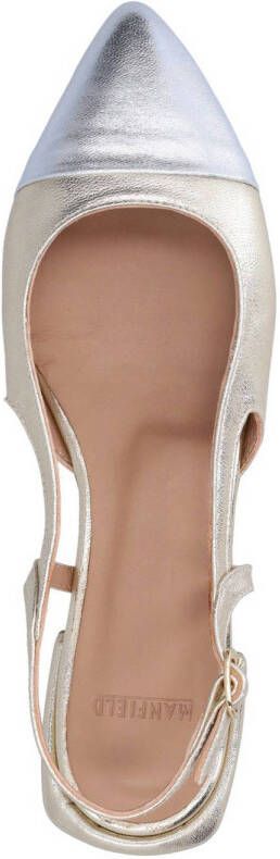 Manfield leren slingback loafers goud