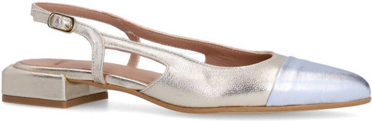 Manfield leren slingback loafers goud