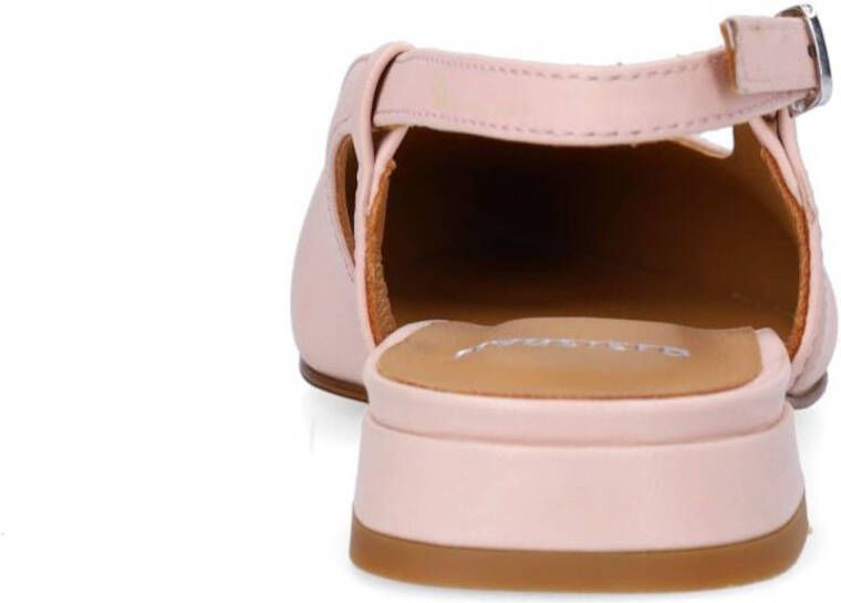 Manfield leren slingback loafers lichtroze
