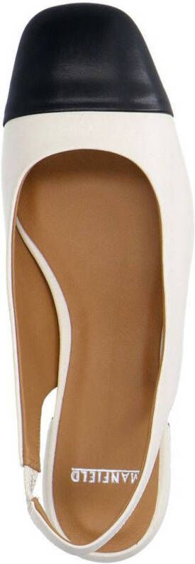 Manfield leren slingback loafers wit zwart