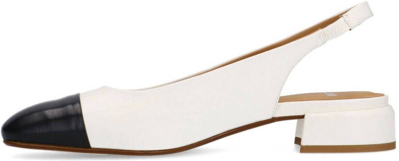 Manfield leren slingback loafers wit zwart