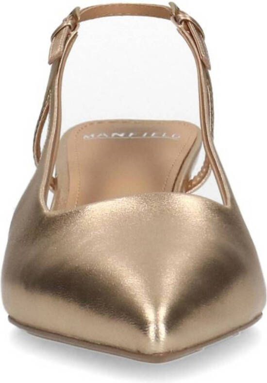 Manfield leren slingback pumps goud