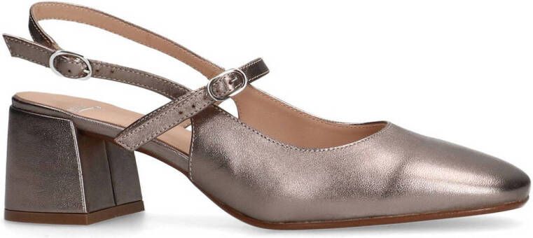 Manfield leren slingback pumps goud