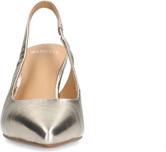 Manfield leren slingback pumps goud