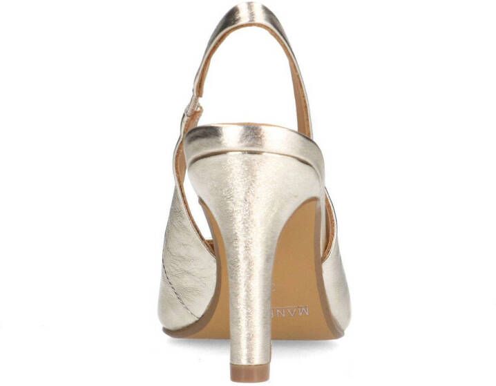 Manfield leren slingback pumps goud