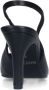 Manfield Dames Zwarte leren slingbacks - Thumbnail 5