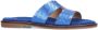 Manfield Dames Blauwe metallic slippers - Thumbnail 2