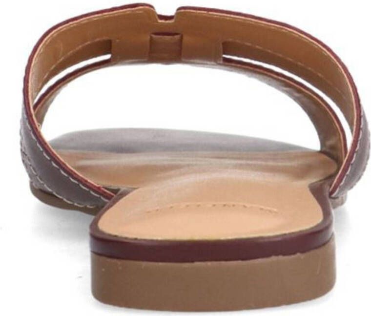 Manfield leren slippers bordeaux