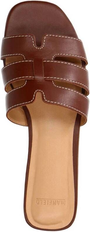 Manfield leren slippers bruin