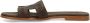 Manfield Dames Donkerbruine leren slippers - Thumbnail 5
