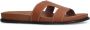 Manfield Dames Cognac leren slippers - Thumbnail 5