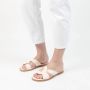 Manfield Dames Witte leren slippers - Thumbnail 3