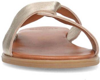 Manfield leren slippers goud