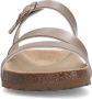 Manfield Dames Gouden leren slippers met gesp - Thumbnail 5