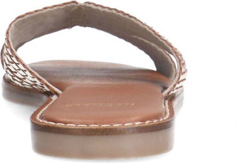 Manfield leren slippers goud