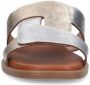 Manfield Dames Goudkleurige metallic leren slippers - Thumbnail 2