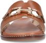 Manfield leren slippers met gesp cognac - Thumbnail 3