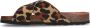 Manfield leren slippers met panterprint beige - Thumbnail 4