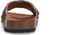 Manfield leren slippers met panterprint beige - Thumbnail 5