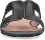 Manfield Dames Zwarte leren slippers - Thumbnail 5