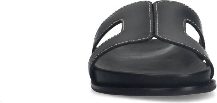 Manfield leren slippers zwart