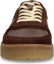 Manfield Heren Burgundy leren sneakers met suède details - Thumbnail 2