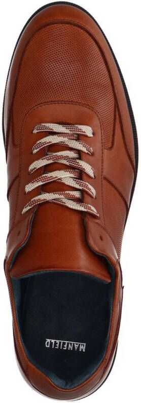 Manfield leren sneakers cognac