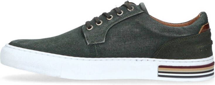 Manfield leren sneakers donkergroen