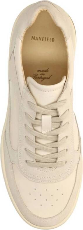 Manfield leren sneakers ecru
