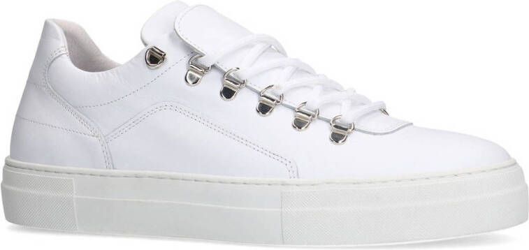 Manfield leren sneakers wit