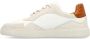 Manfield Heren Witte leren sneakers met beige details - Thumbnail 3
