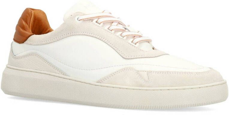 Manfield leren sneakers wit
